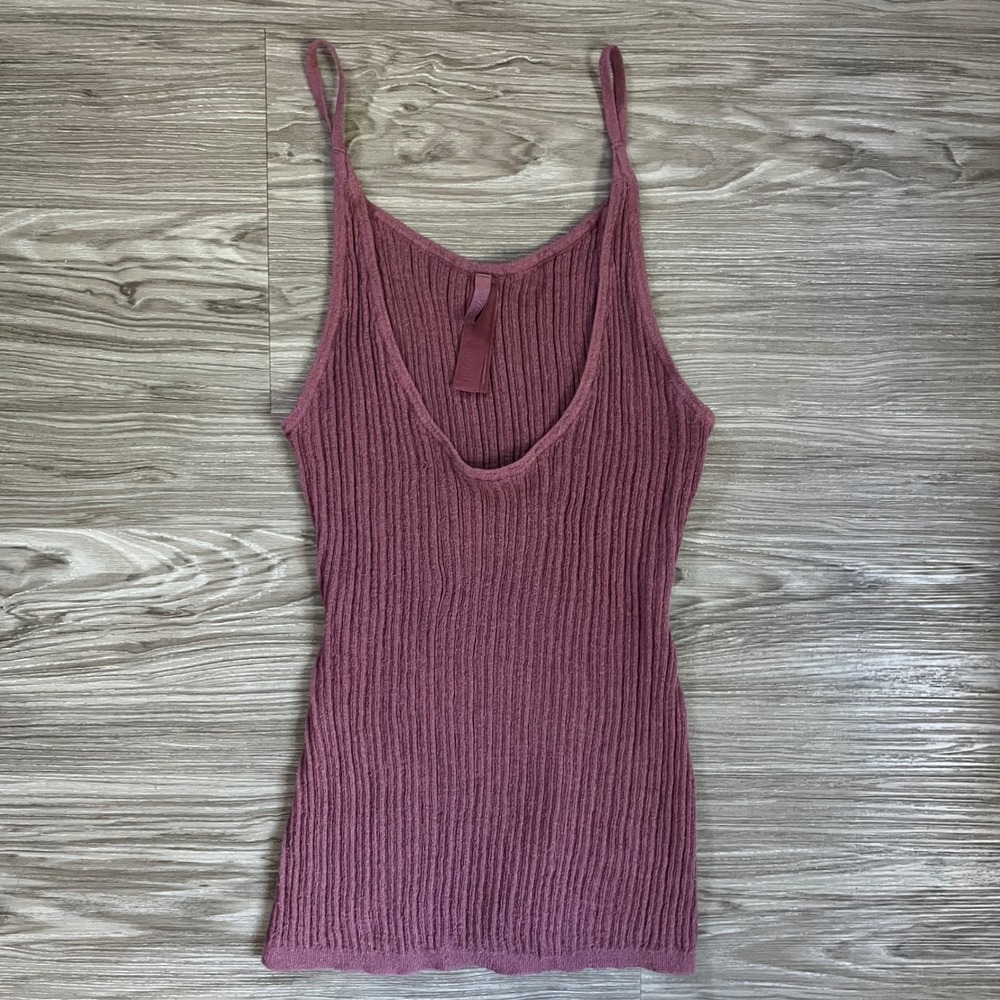 Skims Lounge Ribbed Tank Top Plum Berry SL-TNK-8173W Womens Size S/P